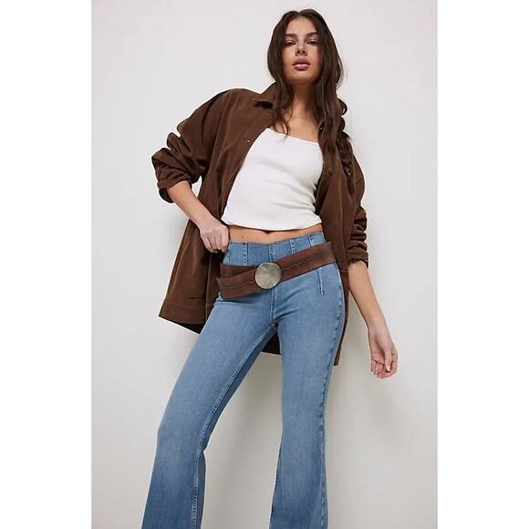 NEW! Free People we the free keira pull-on flare jeans out of sight 27 - Picture 4 of 10